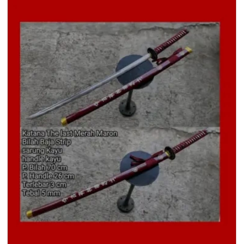 Cosplay katana anime one piece maroon hiasan dinding pajangan
