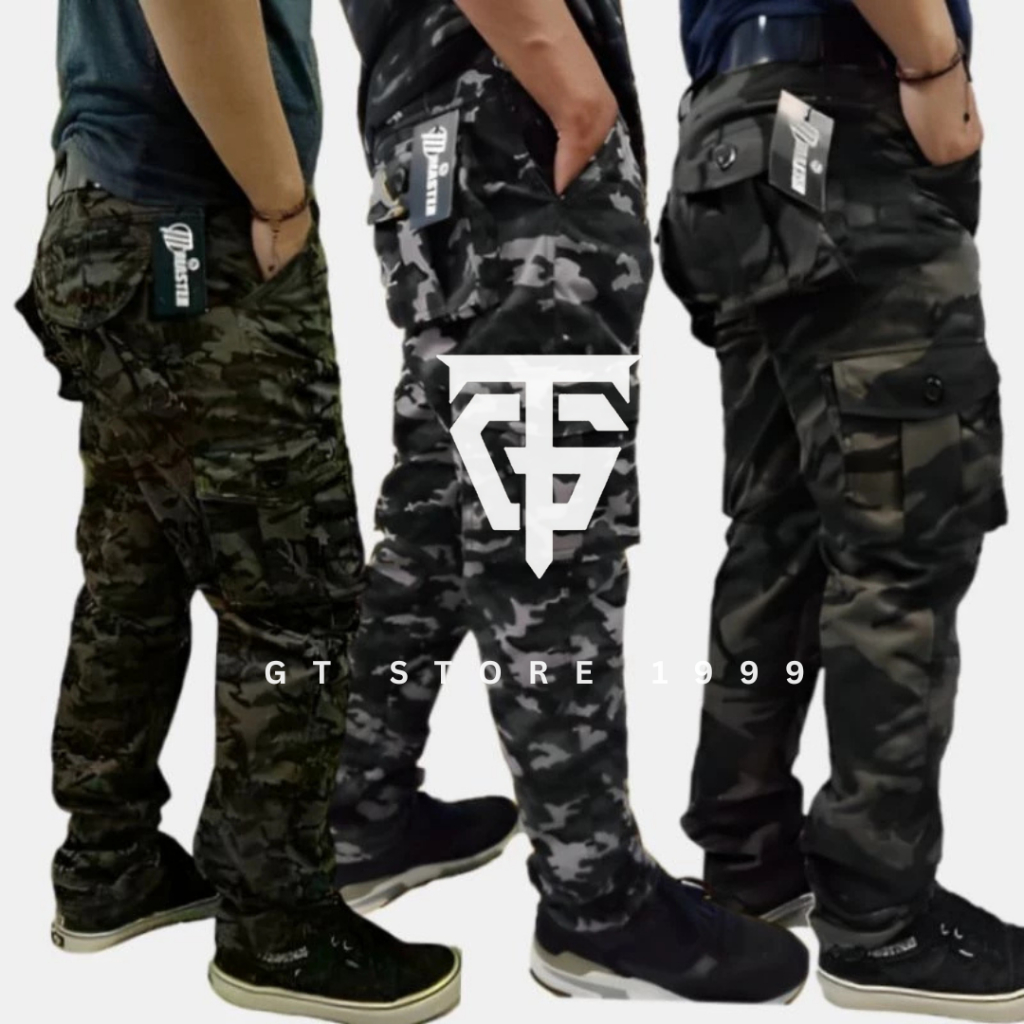 GT STORE 1999 Celana Cargo Panjang Pria Loreng