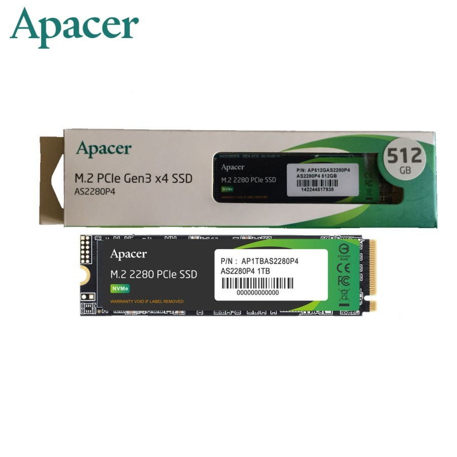 SSD APACER AS2280P4 256GB 512GB 1TB M.2 NVME 2280 Gen3
