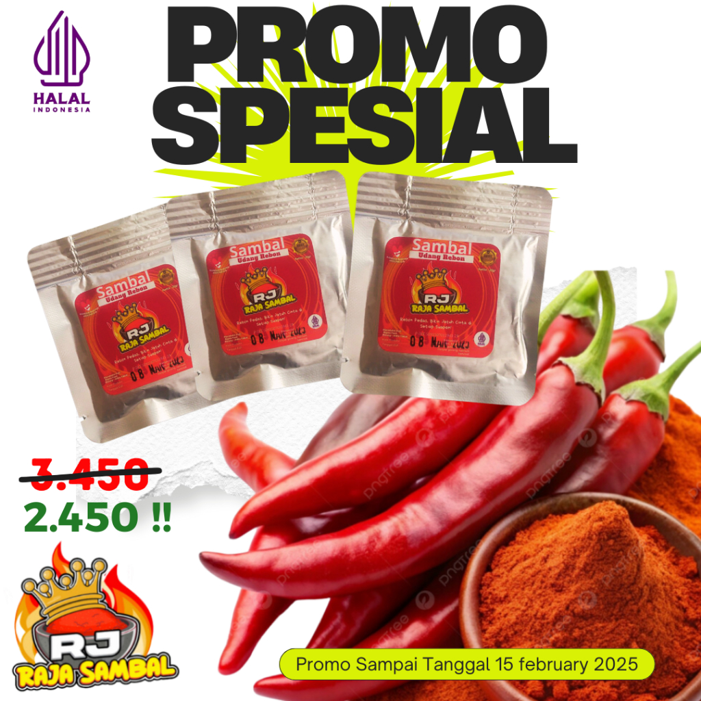 

SAMBAL UDANG REBON / SAMBEL UDANG rebon - Kemasan Sachet 20gr