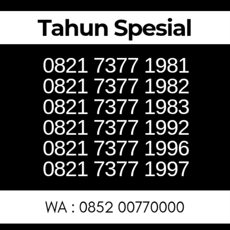 Nomor Sultan | Nomor Cantik Tahun Ultah 1981 1982 1983 1992 1996 1997