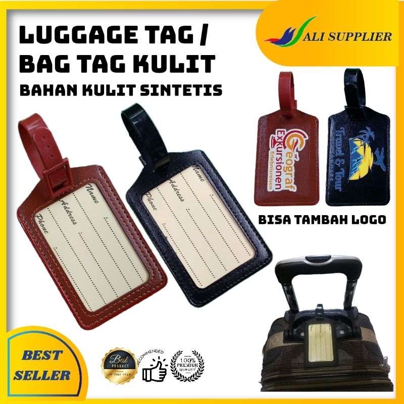 BAG TAG LUGGAGE TAG KULIT SINTETIS GANTUNGAN TAS KULIT SINTETIS / GANTUNGAN TAS KULIT / TAG KOPER / 