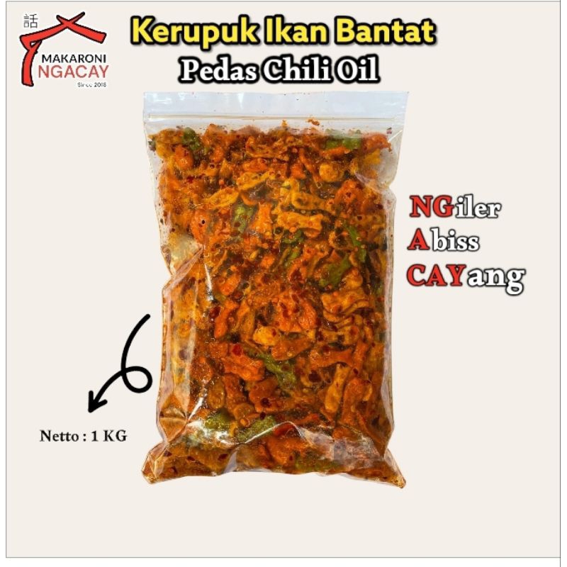 

Kerupuk Ikan Bantet 1KG Pedas Chili Oil - Makaroni Ngacay