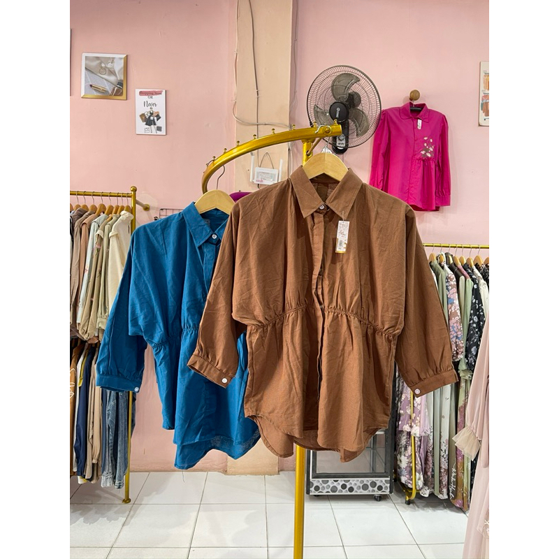 ALYA SHIRT KEMEJA KERUT LINEN WANITA