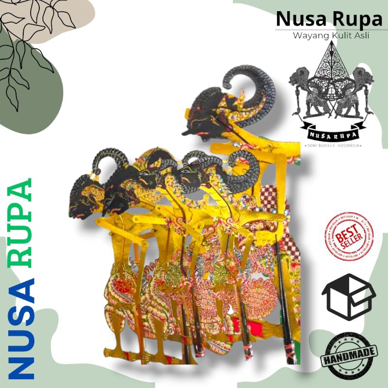 Wayang Kulit Kerbau ASLI Pandawa Lima Alusan Spesial Ukuran Standar Dalang