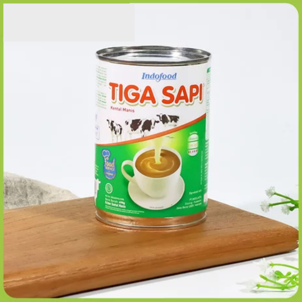 

Tiga Sapi Susu Kental Manis 490 ml - Susu Putih Creamy - Lebih Kental Lebih Manis