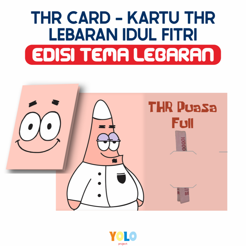 

Amplop Kartu THR / THR Card / Kartu Amplop Lebaran Idul Fitri / Kartu Amplop Lucu / Kartu Amplop Viral SpongeBob (Edisi Tema Lebaran) 1 pcs