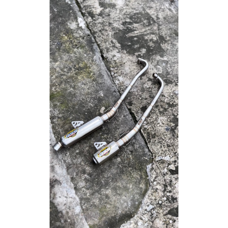 knalpot original gss racing muffler grand / supra125 - kharisma 150cc & 200cc