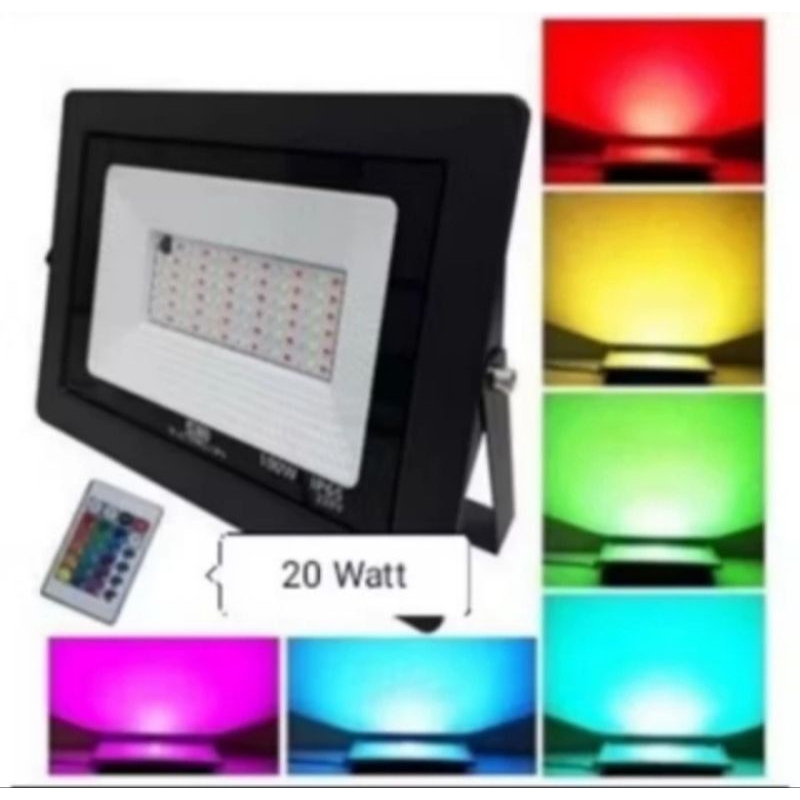 Lampu sorot/ kap sorot RGB semny 20 watt warna warni