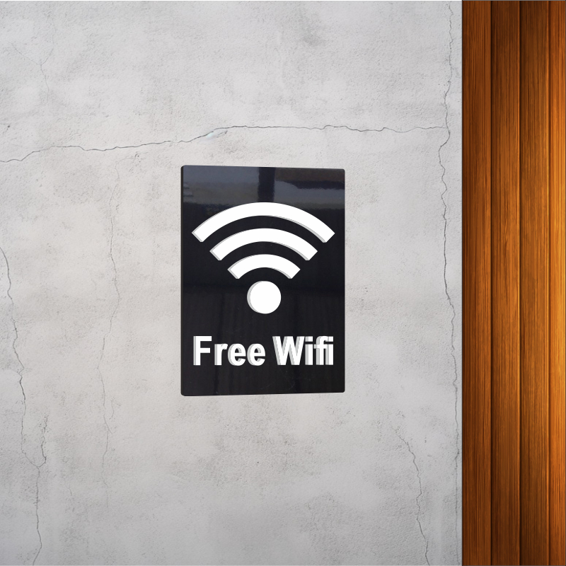 

Akrilik Sign Free Wifi Signage Acrylice Papan Akrilik Free Wifi Timbul Hitam Model-1