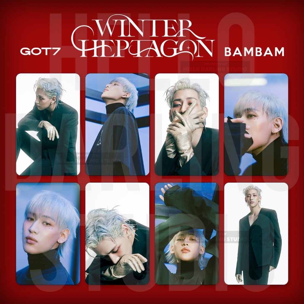 Got7 Bambam Winter Heptagon Photocard set. Unofficial. Fan Made.
