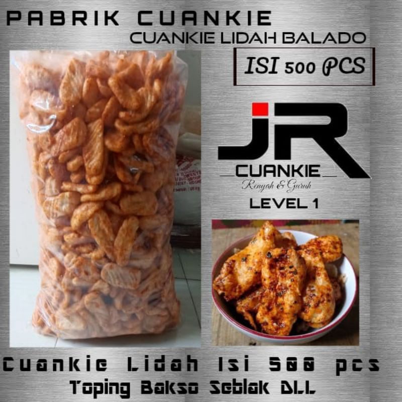 

Cuankie Lidah Balado Isi 500 pcs Gurih Renyah Pedas Level 1