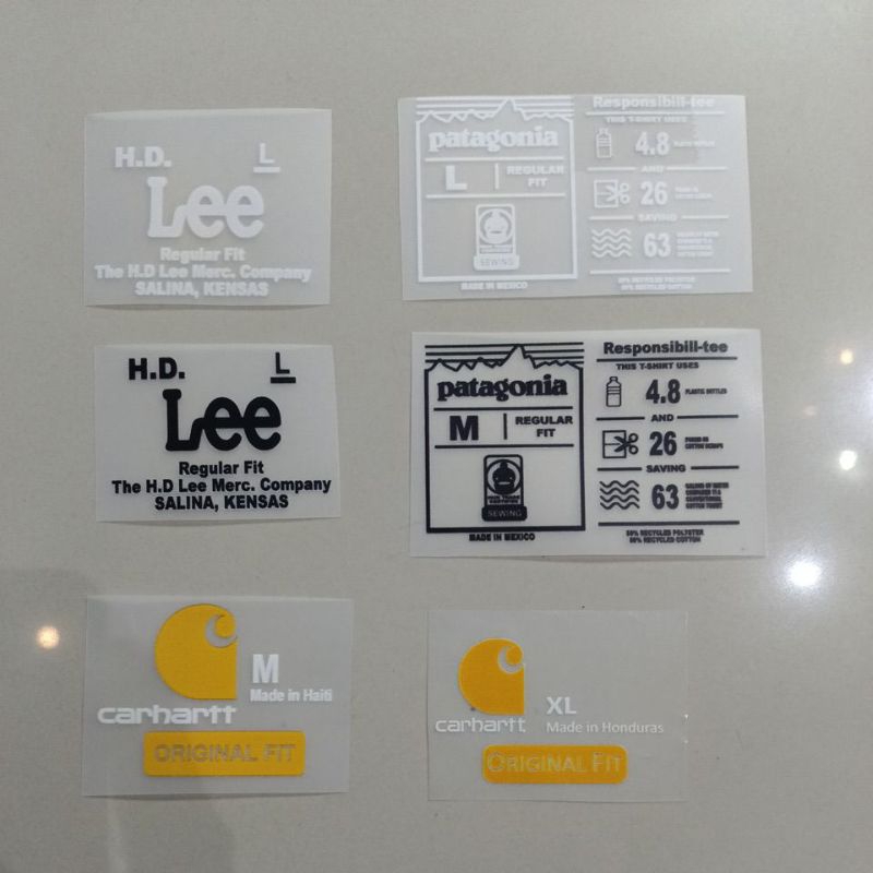 

Tag Print Sablon P4TAG0N1A, LEE, C4RHARTT, TNF, Ch4mphion