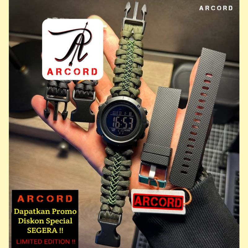 Strap Garmin Venu Paracord Custom Universal Green Army / Strap Jam Tangan Garmin Venu Paracord Custo