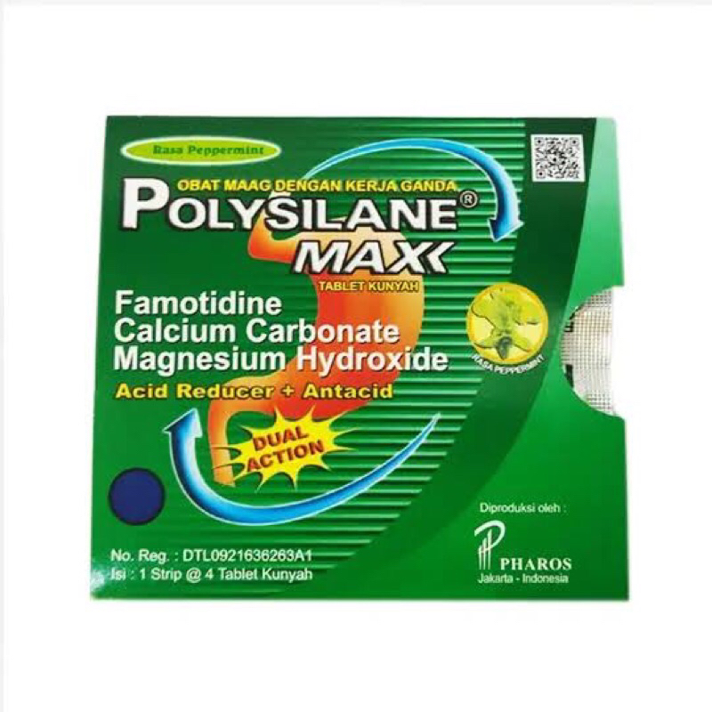 Polysilane Maxx 1 Strip Isi 4 Tablet Kunyah
