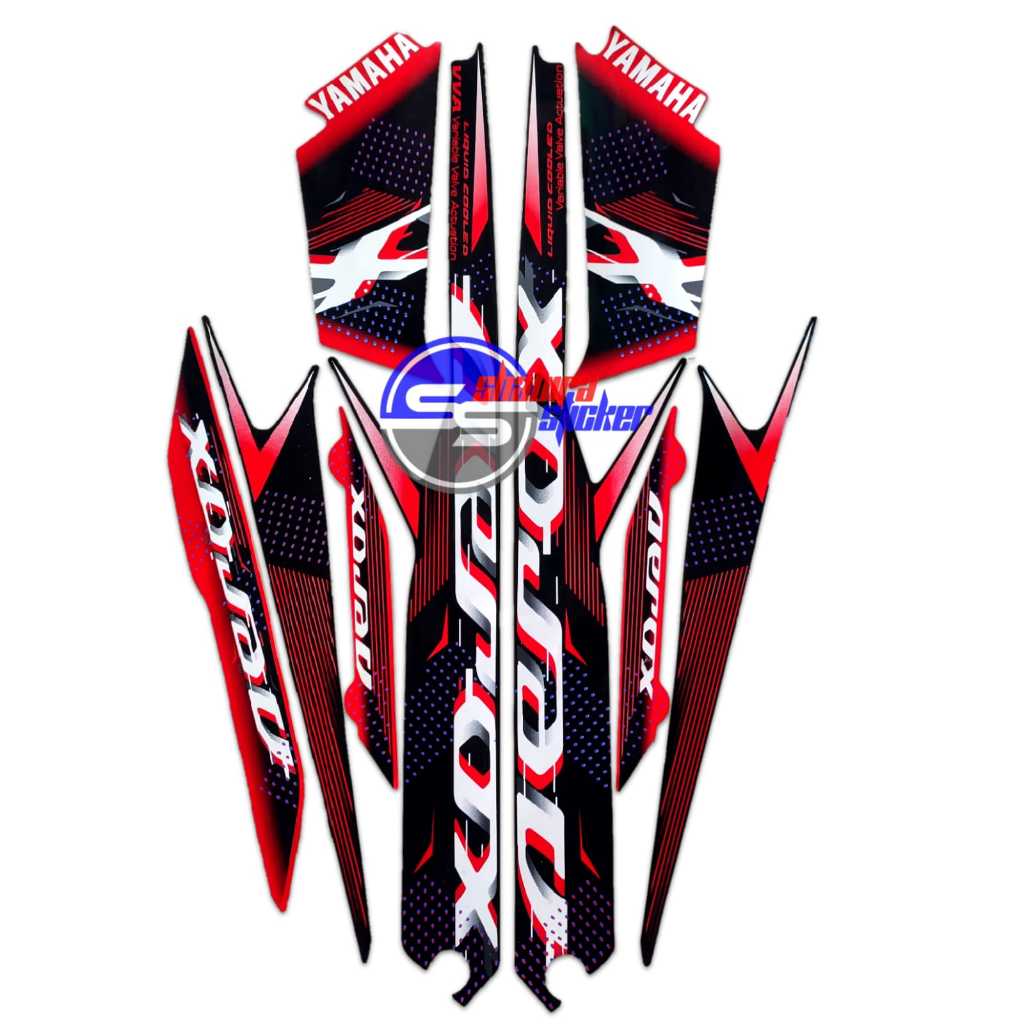 STRIPING MOTOR AEROX 155 2023 2024 MERAH STANDAR FULLSET