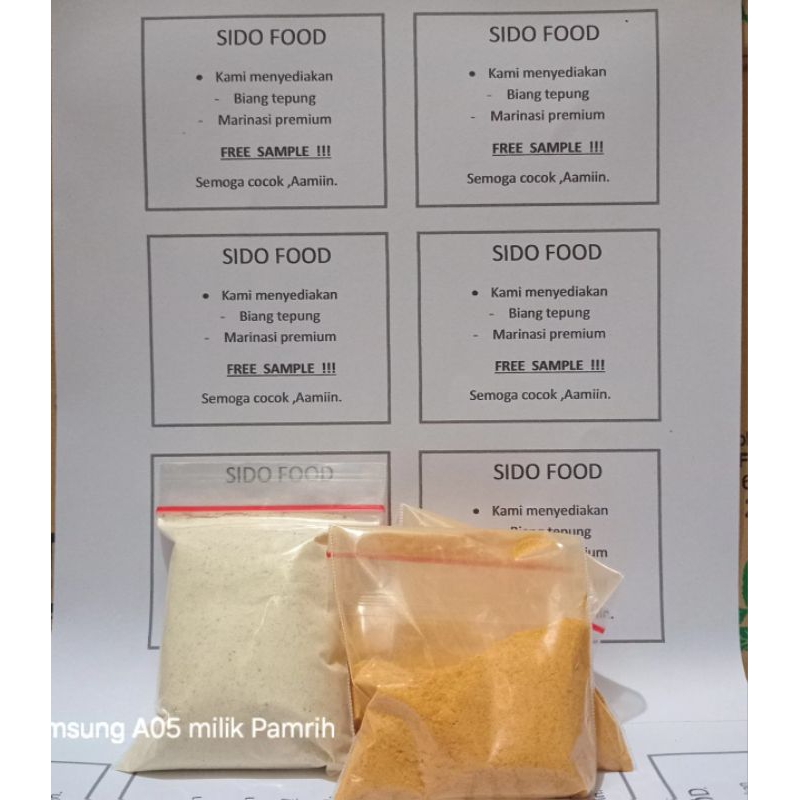 

paket sample biang tepung dan marinasi premium 90g biang dan 25g marinasi