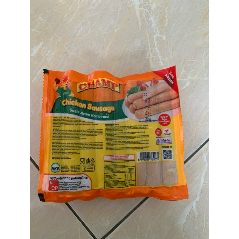 

Sosis Ayam Champ Isi 15 potong (375 gr/pack)