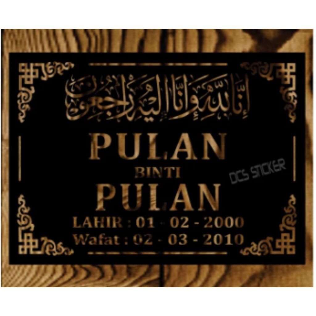 

Sticker Batu Nisan Costom Ukuran dan Tulisan