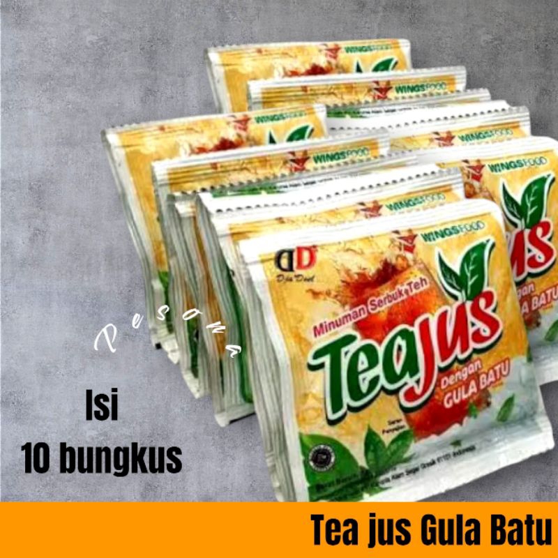 

Tea jus Gula Batu 1 Renceng 10 bungkus, tea jus gula batu, tea Murah, Teh Nikmat, Teh Praktis, Teh Gula Batu