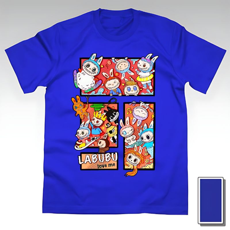 Kaos Baju Tshirt Custom Anak Perempuan Wanita Cewek Cowok Laki Laki Dewasa Gambar Boneka Labubu Mons