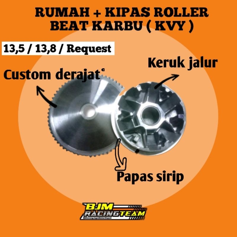 Rumah Roller Beat Scoopy Karbu Vario 110 FI Stater Kasar Custom puly pulley bubut