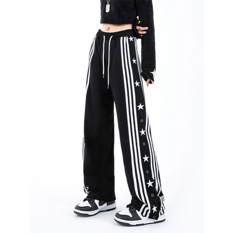 CELANA LOOSEPANTS Y2K CELANA BAGGY PANTS PRIA WANITA KASUAL SNSB CELANA DANCE  FULL PRINTING BLACK S