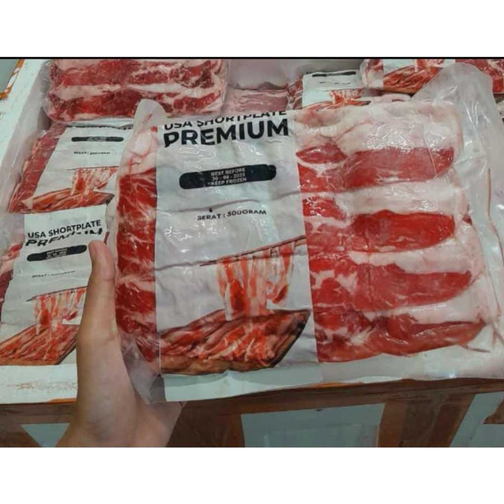 

BEEF USA SHORTPLATE FULL SLICE 500GR / DAGING SAPI SLICE PREMIUM QUALITY