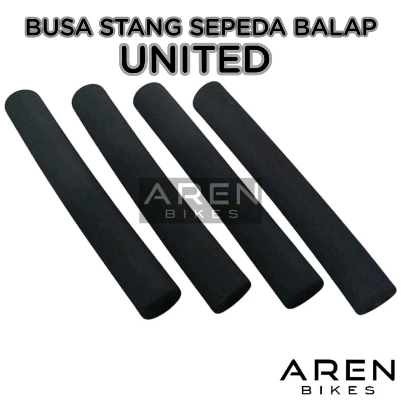 (ISI 1 BIJI) BUSA STANG SEPEDA BALAP UNITED SPON HANDGRIP DROPBAR SPONS FIXIE BULLHORN HANFAT HITAM 