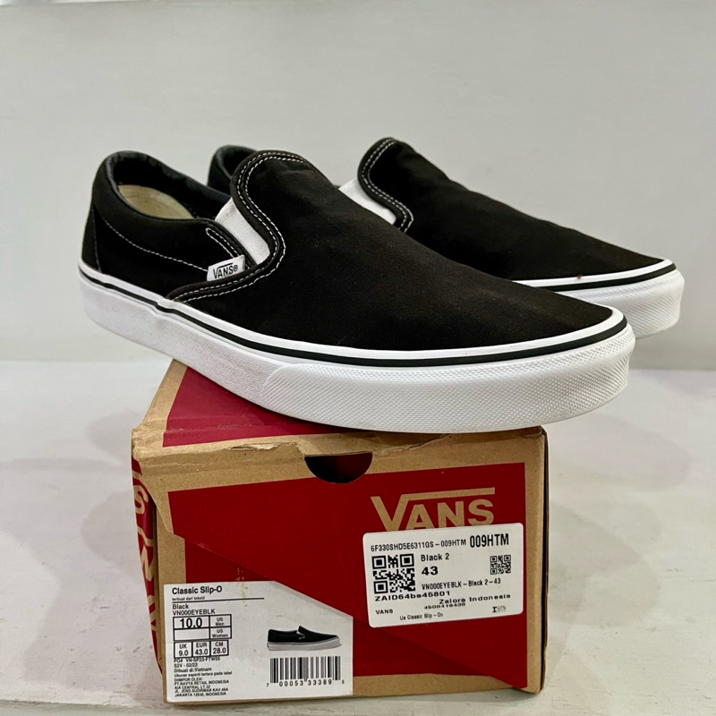Vans Slip On Black White Second