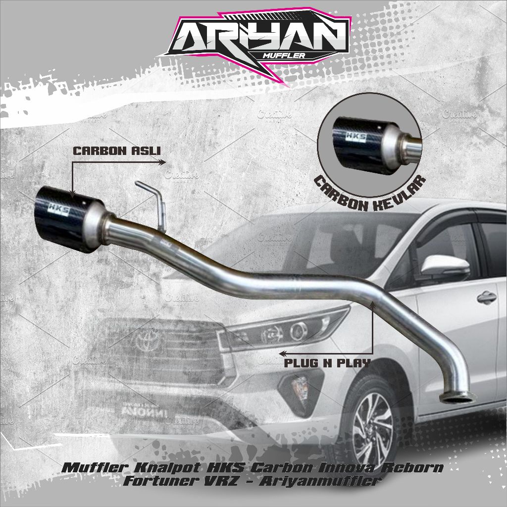 Muffler Knalpot HKS Carbon Innova Reborn Fortuner VRZ - Ariyanmuffler