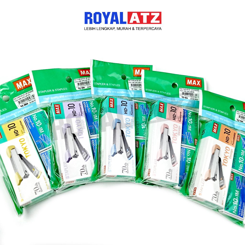

Max Stapler HD-10 Warna Pastel Economic Pack (Kemasan Ekonomis Stapler & Isi)