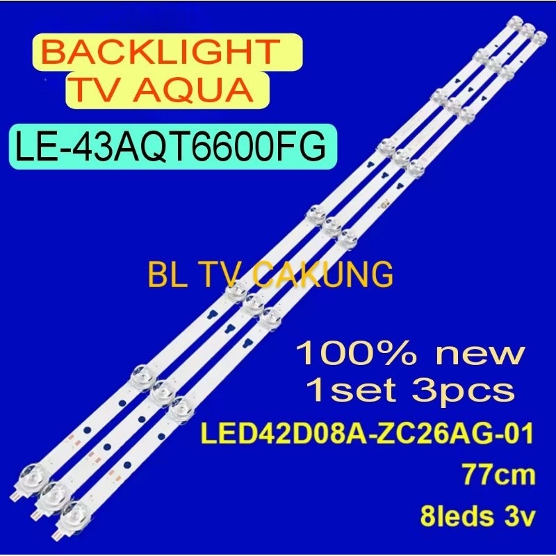 LAMPU LED BACKLIGHT BL TV AQUA LE-43AQT6600FG 43AQT6600 LE-43AQT6600