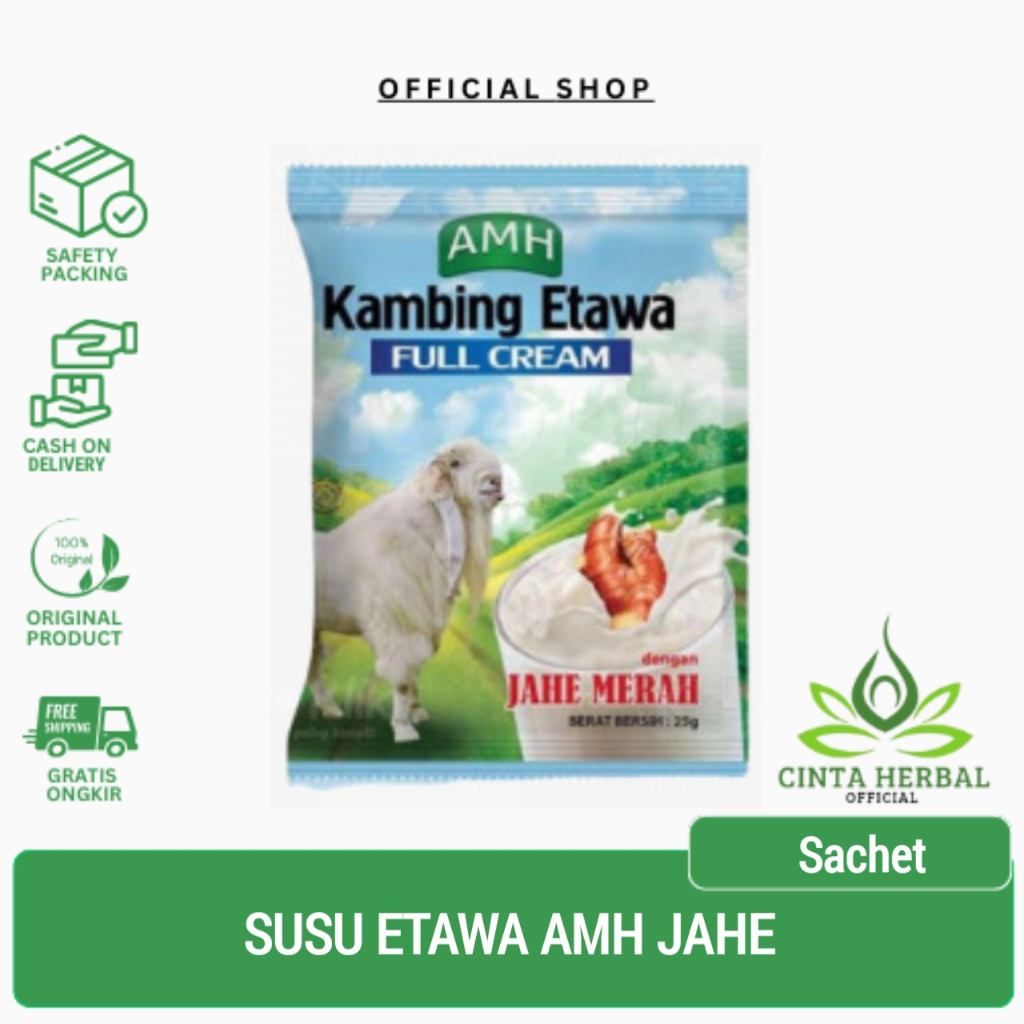 

Susu Kambing Etawa AMH Full Cream dengan Jahe Merah | Per Sachet