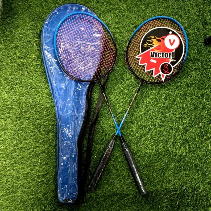 raket badminton bulu tangkis isi 2 / sepasang berkulitas carbon badminton bulutangkis murah racket r
