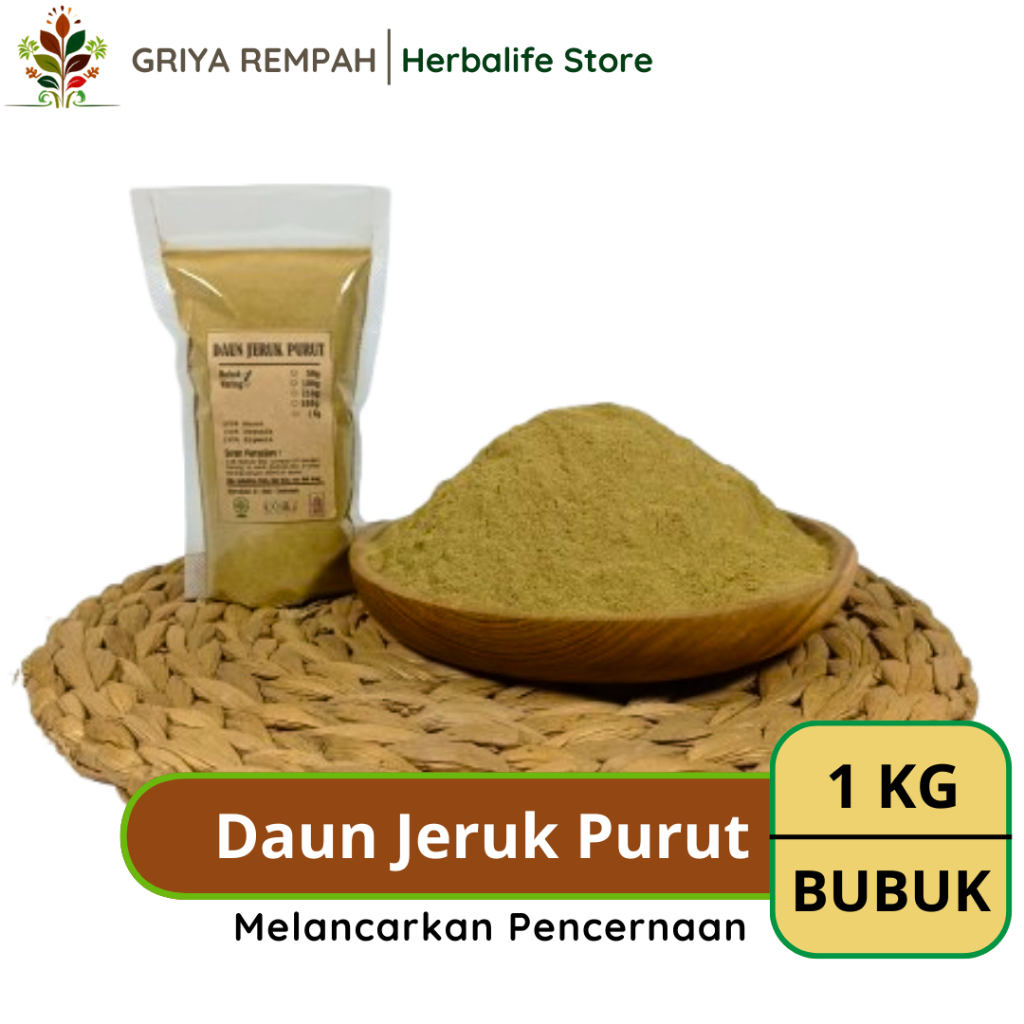 

DAUN JERUK PURUT BUBUK 1 KG Ramuan Rempah Herbal Kering Aroma Segar untuk Masakan dan Minuman Jamu Tradisional Simplisia Citrus hystrix