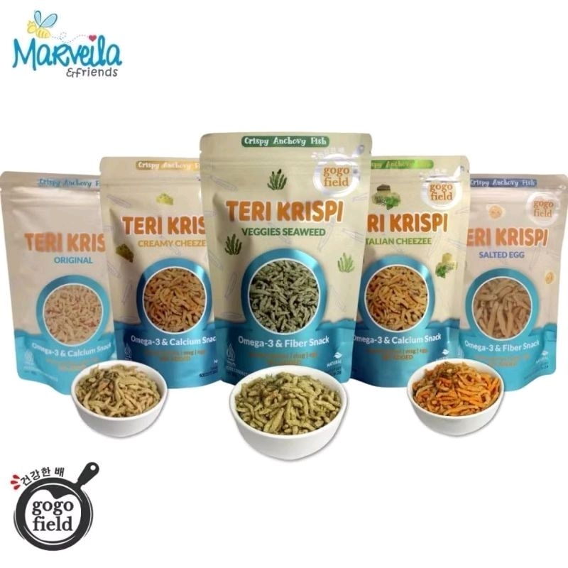 

Gogofield Teri Krispi 30gr & Teri Kremes 100gr / Cemilan Sehat Anak