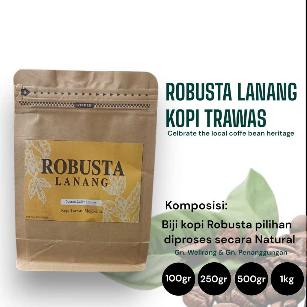 

ROBUSTA KOPI LANANG - Buay Kopi Trawas - Kopi Bubuk, Biji Kopi - Giling Halus, 100gr