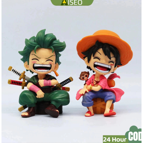 【100%ORI/COD】One Piece Action Figure Zoro Roronoa Resin Lufyy Koleksi Pajangan Anime