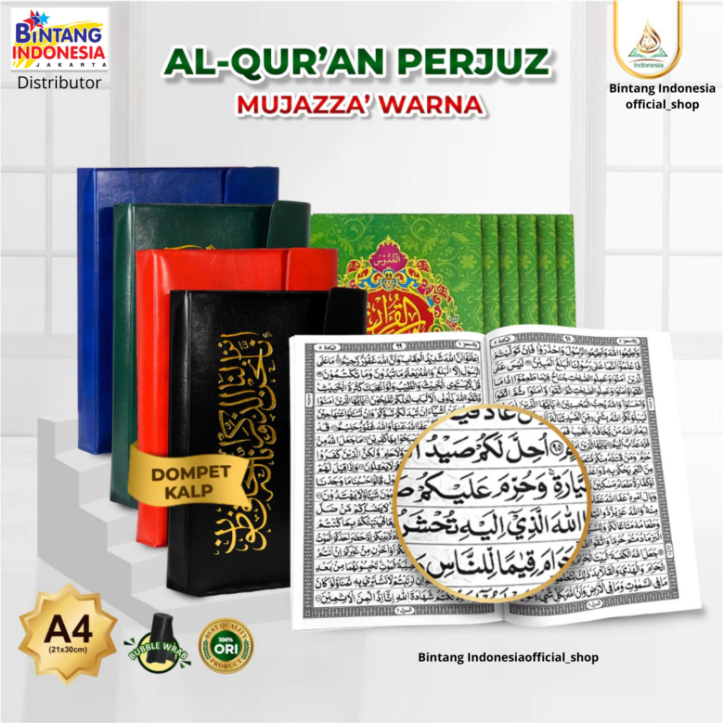 Asy Syifa - Alquran Per Juz Besar A4 Mujazza Warna /Alquran Hafalan
