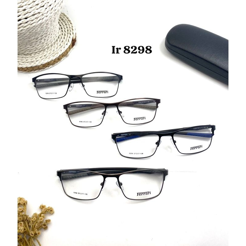 frame kacamata bingkai besi titanium 8298 lensa anti radiasi photocromik blurey bluecromik