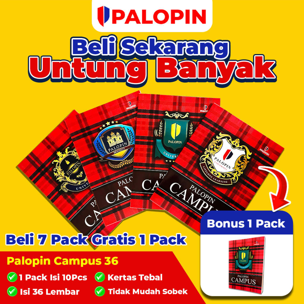 

7 Pack Buku Tulis Palopin 36 Lembar Free 1 Pack