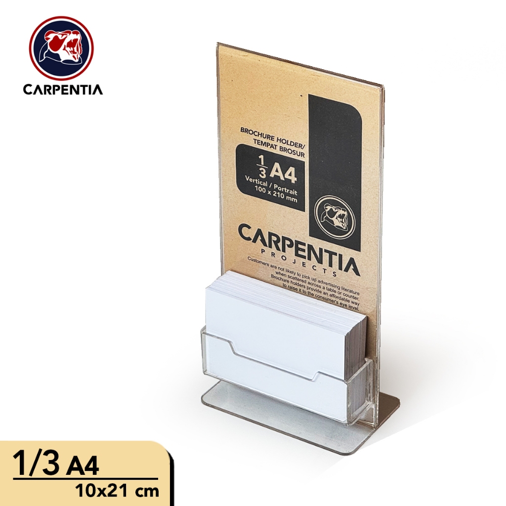 

Carpentia Acrylic Standing Tipe T dengan Kartu Nama - 1/3A4 Vertikal 10x21 cm / Tent Tipe K