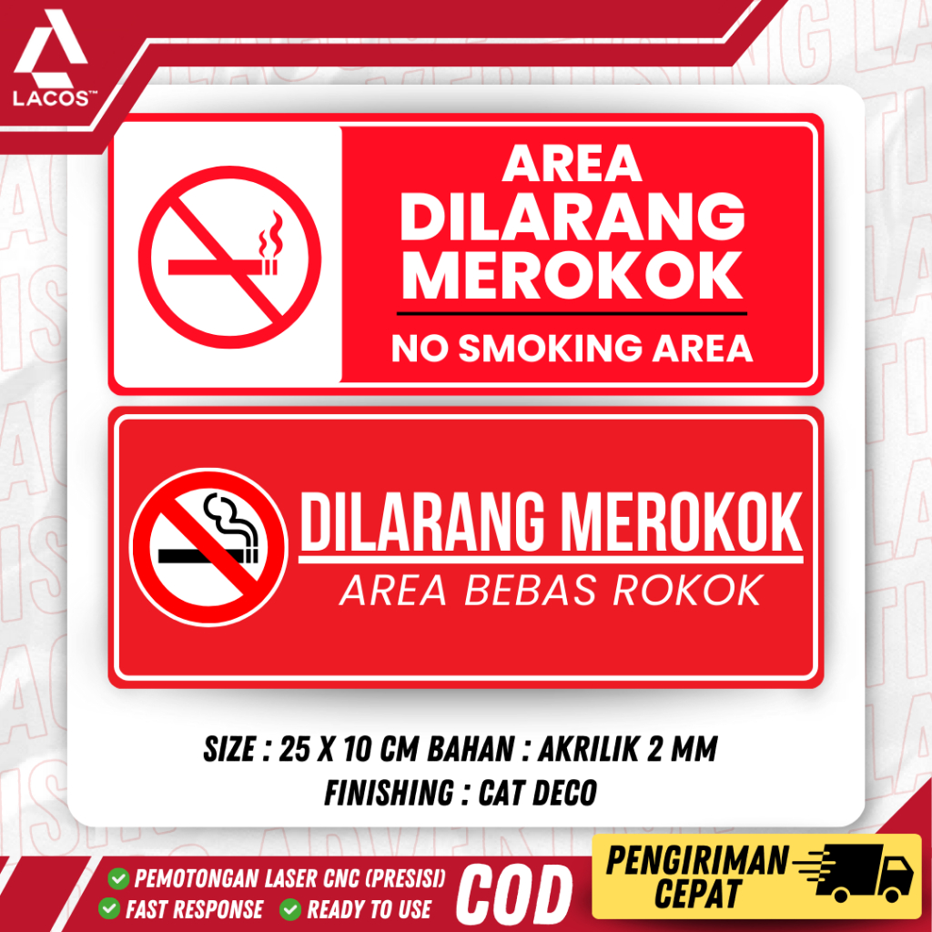 

AKRILIK SIGN DILARANG MEROKOK/ PAPAN AREA BEBAS ROKOK