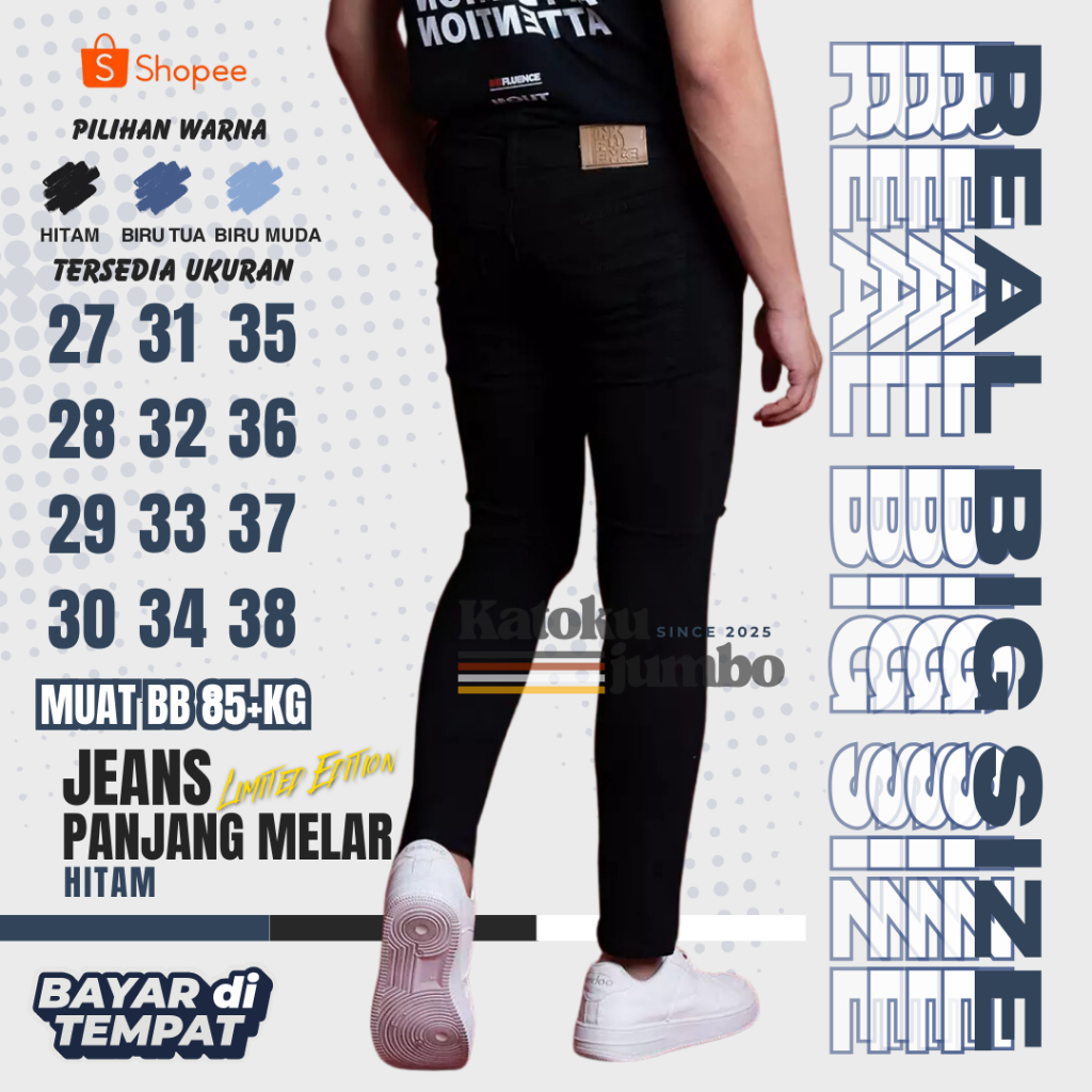 TERLARIS Celana Pria Jeans Panjang SLIMFIT Calana warna Black jazz Scrup Clor Hitam Polos