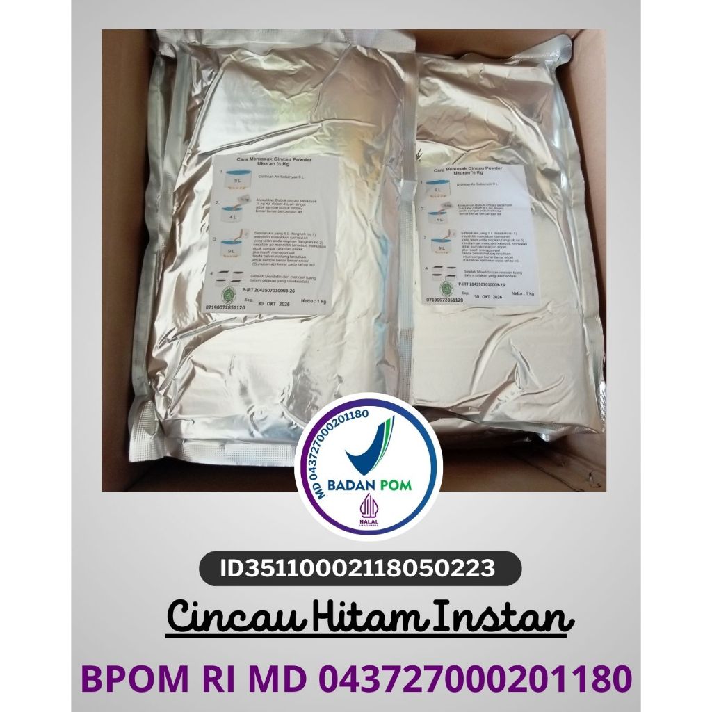

REKOMENDASI Cincau Hitam Instan, Cincau Hitam Powder Kemasan Aluminium Foil 1 Kg