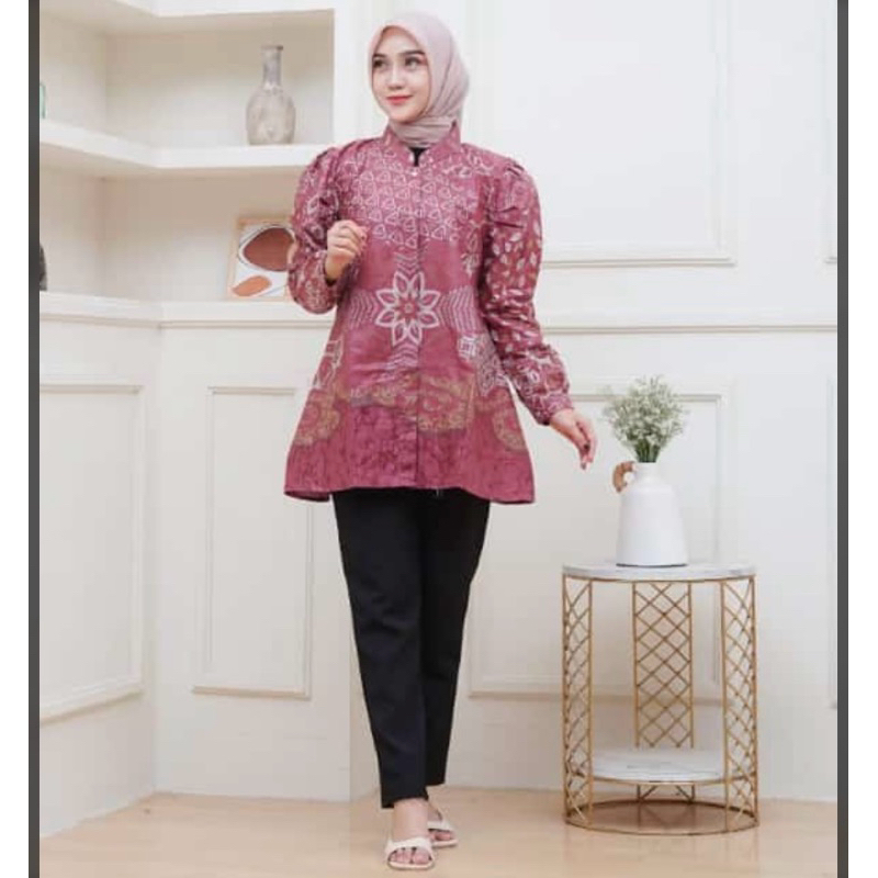 Couple batik blouse baby doll model kemeja dan kemeja pria lengan panjang