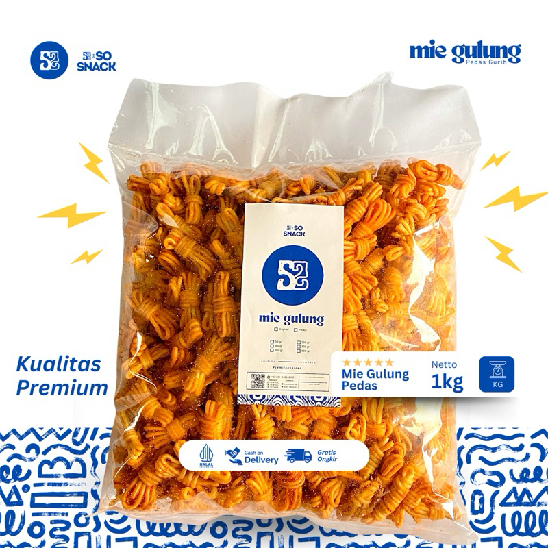 

SO SNACK Mie Gulung Pedas 1kg - Cemilan Viral – Makanan Ringan