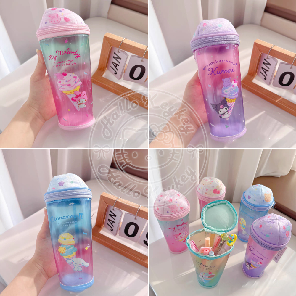 

tempat pensil mika bentuk gelas es krim melody kuromi cinnamoroll