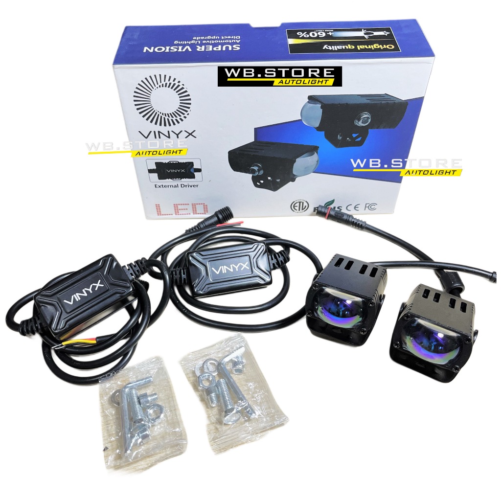 LAMPU TEMBAK VINYX GT1 30 WATT BLUE LENS SLIM LAMPU TEMBAK MINI LASER LAMPU KABUT AES VINYX